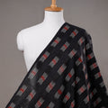 Buy White & Red Butta On Black Pochampally Ikat Weave Cotton Fabric Online at iTokri.com
