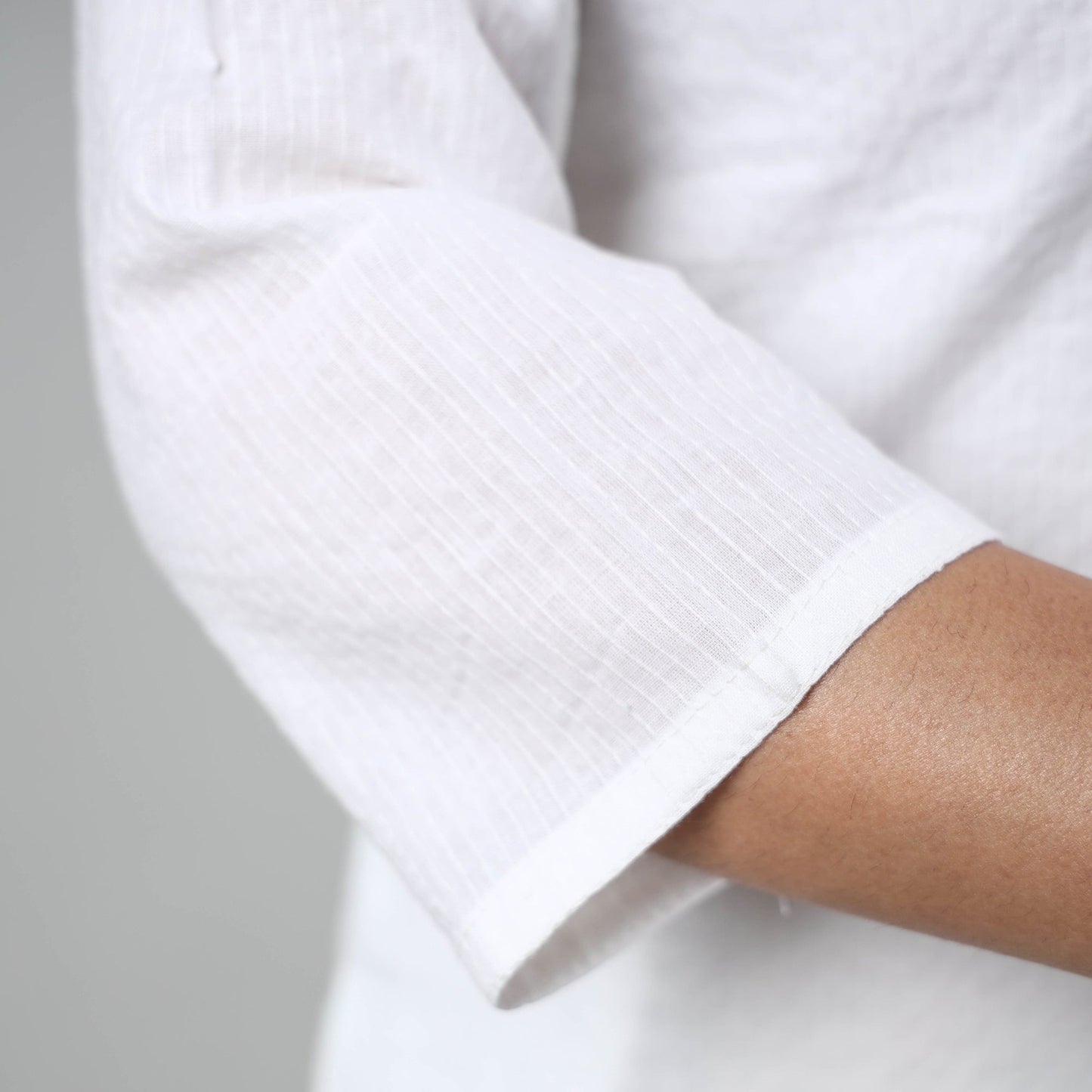 Buy Running Stitch Cotton Long Kurta for Women