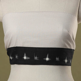 White Running Stitch Plain Cotton Blouse Piece