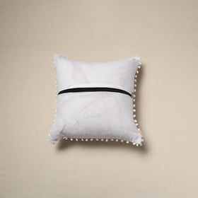 Running stitch plain cotton cushion cover 11 - handcrafted