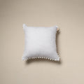 Running stitch plain cotton cushion cover 11 - handcrafted