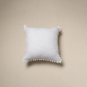 Running stitch plain cotton cushion cover 11 - handcrafted