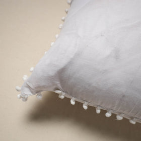 Running stitch plain cotton cushion cover 11 - handcrafted