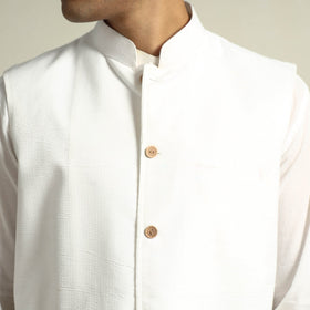 Buy Running Stitch Pure Cotton Men Nehru Jacket 21 Online at iTokri.com