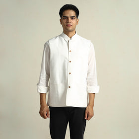 Buy Running Stitch Pure Cotton Men Nehru Jacket 21 Online at iTokri.com