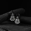 White - saanjh bela bird oxidised earrings - handcrafted