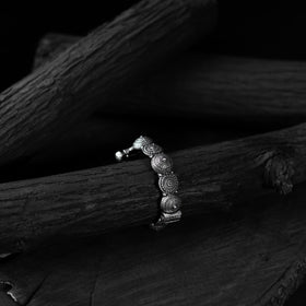 White - saanjh bela chakra oxidised bangle - handcrafted