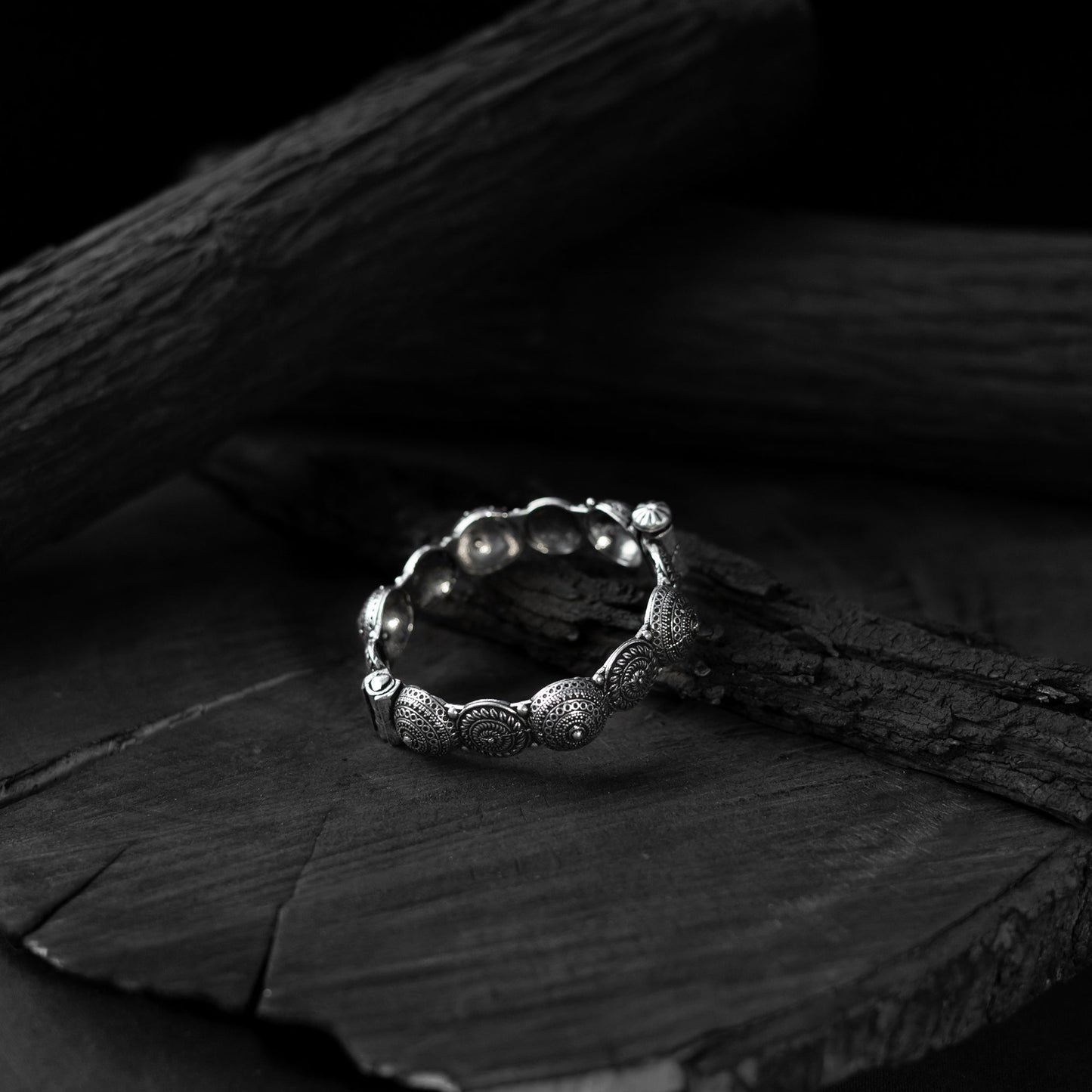 White - saanjh bela chakra oxidised bangle - handcrafted