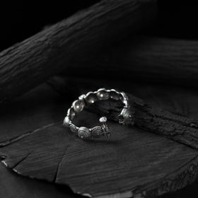 White - saanjh bela chakra oxidised bangle - handcrafted