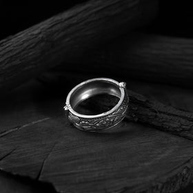 White - saanjh bela floral oxidised bangle - handcrafted