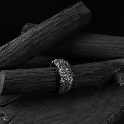 White - saanjh bela floral oxidised bangle - handcrafted