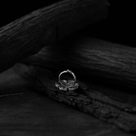 White - saanjh bela flower oxidised ring - handcrafted