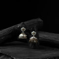 White - saanjh bela goddess durga oxidised jhumka earrings