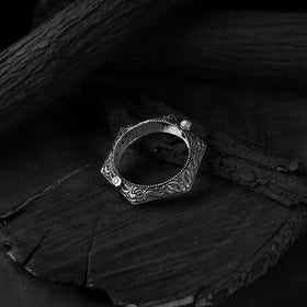 White - saanjh bela leaves oxidised bangle - handcrafted