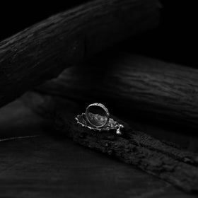 White - saanjh bela sun oxidised ring - handcrafted