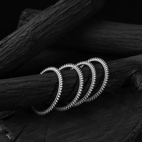 White - saanjh bela vritika oxidised bangle (set of 4)