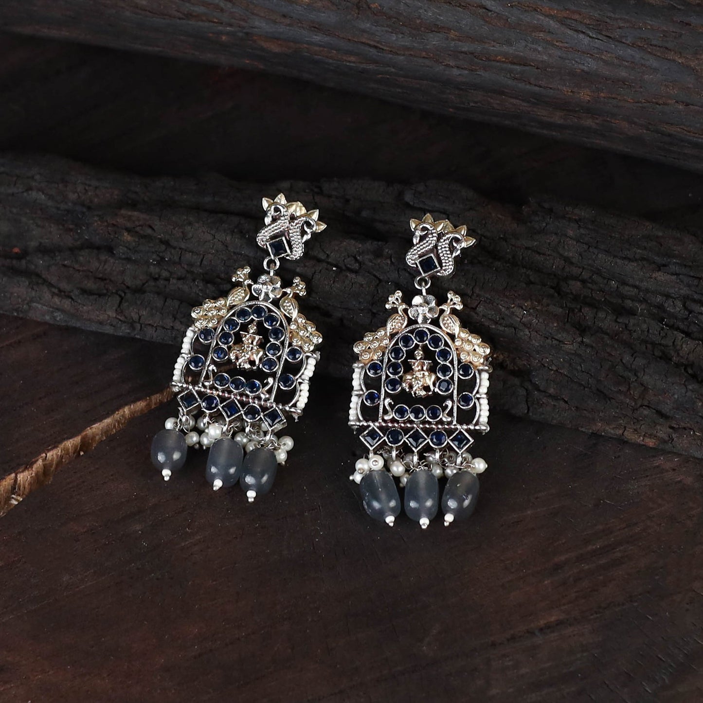 White - saanjh saaj classic german silver necklace set 02