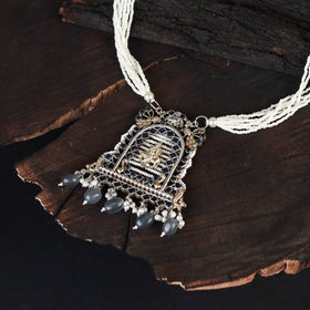 White - saanjh saaj classic german silver necklace set 02