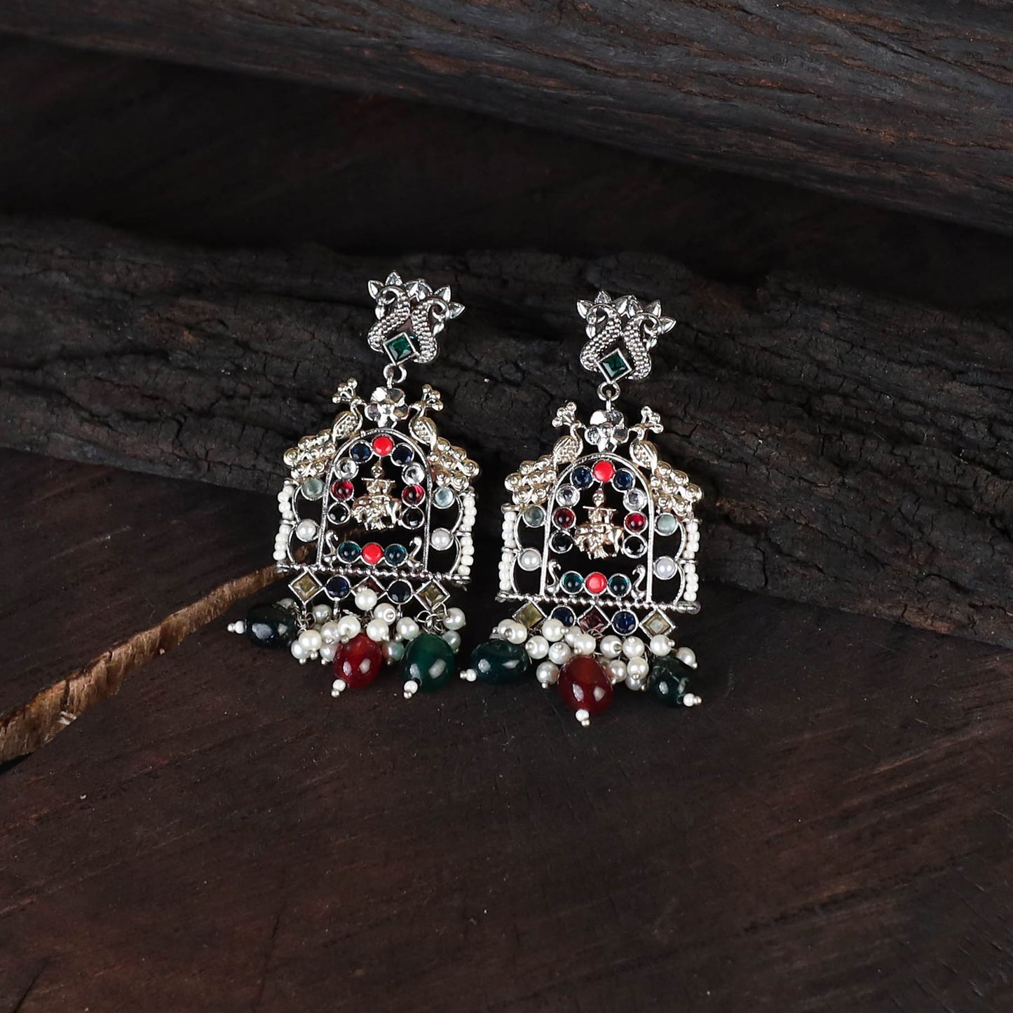 White - saanjh saaj classic german silver necklace set 04