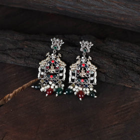 White - saanjh saaj classic german silver necklace set 04