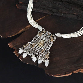 White - saanjh saaj classic german silver necklace set 05