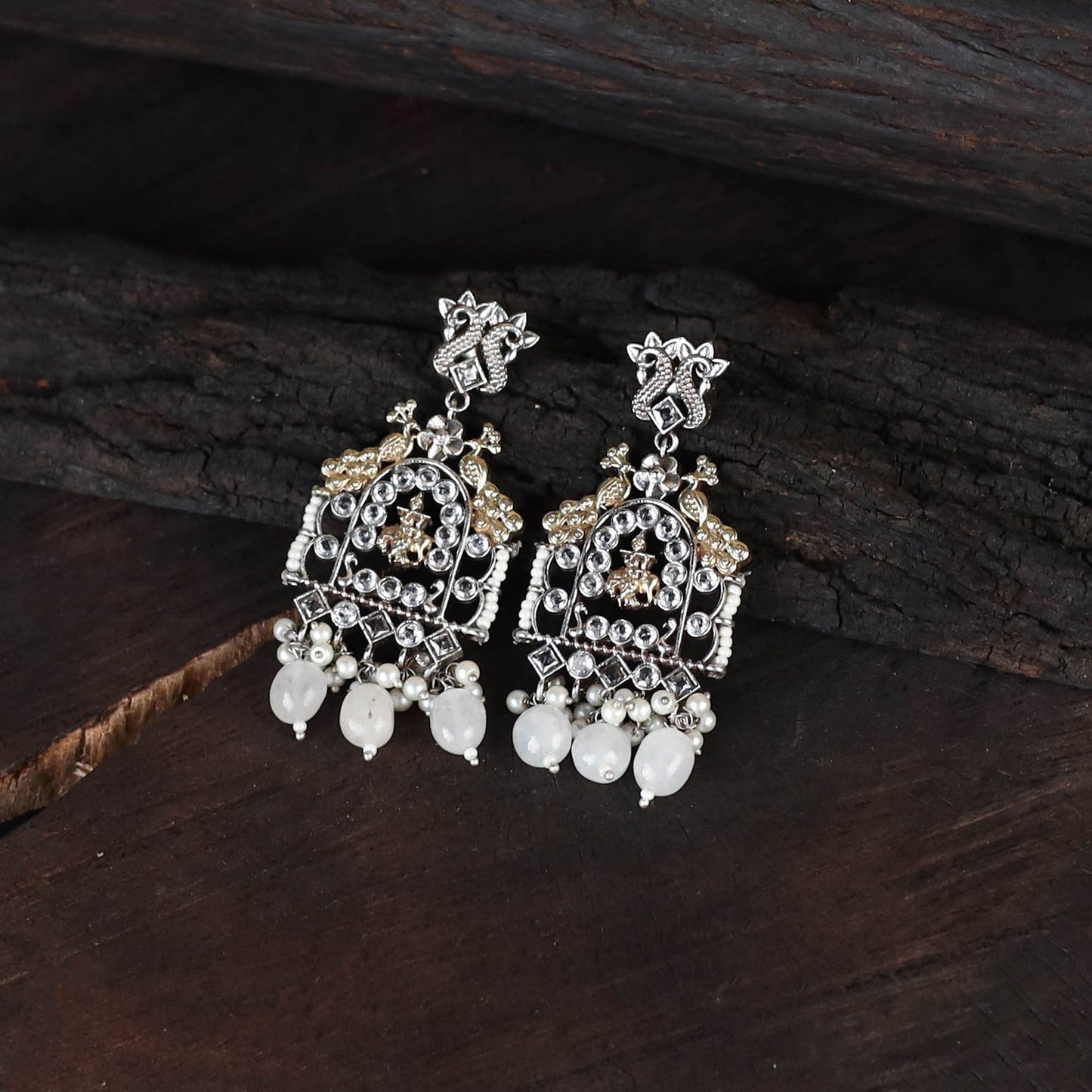 White - saanjh saaj classic german silver necklace set 05