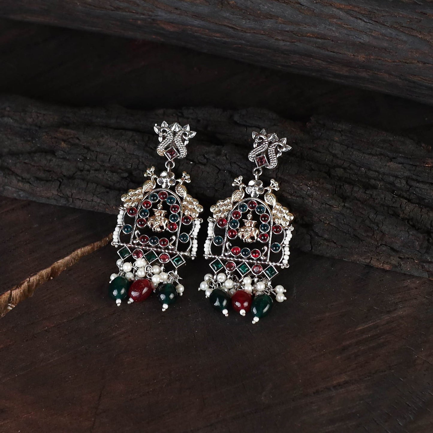 White - saanjh saaj classic german silver necklace set 06