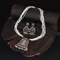 White - saanjh saaj classic german silver necklace set 06