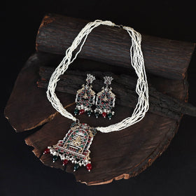 White - saanjh saaj classic german silver necklace set 06