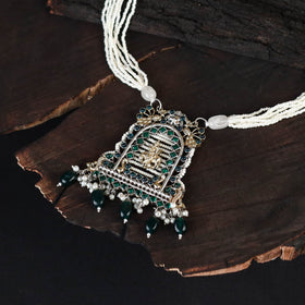 White - saanjh saaj classic german silver necklace set 07