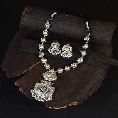 Saanjh Saaj Classic German Silver Necklace Set