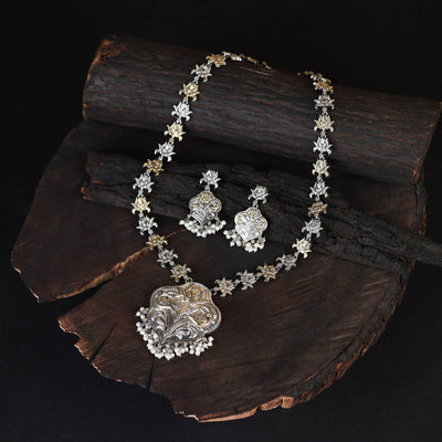 Saanjh Saaj Classic German Silver Necklace Set