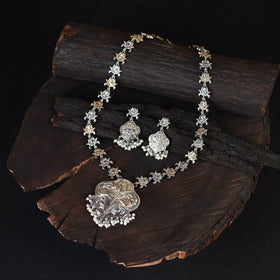 Saanjh Saaj Classic German Silver Necklace Set