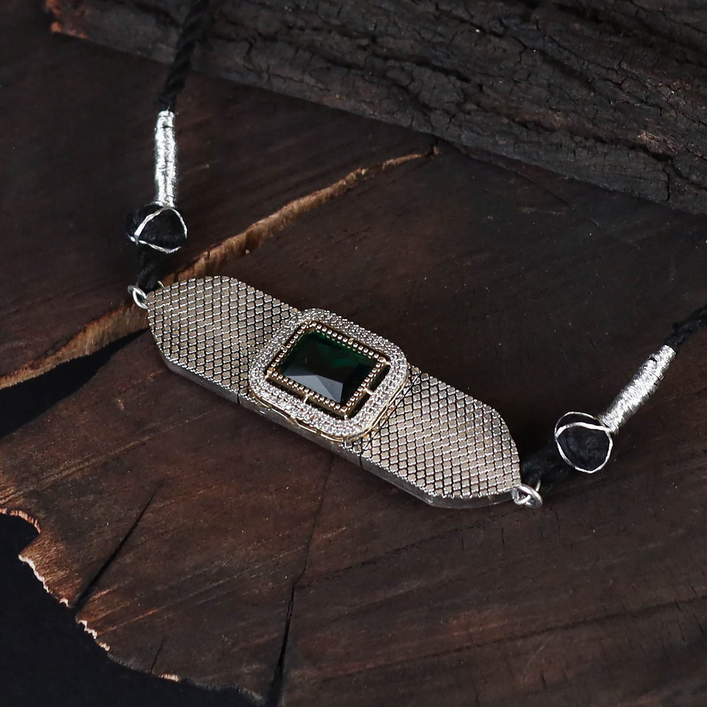 White - saanjh saaj classic german silver necklace set 34