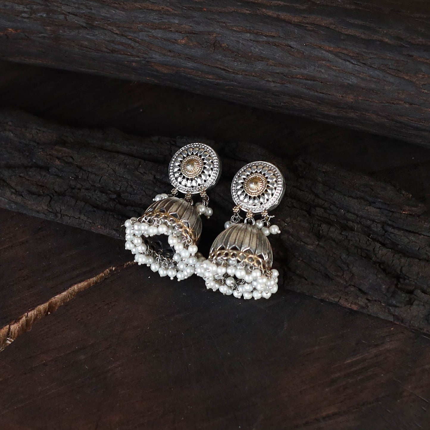 White - saanjh saaj classic german silver necklace set 34