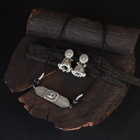 White - saanjh saaj classic german silver necklace set 35