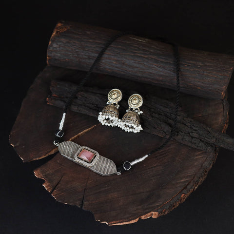 Saanjh Saaj Classic German Silver Necklace Set