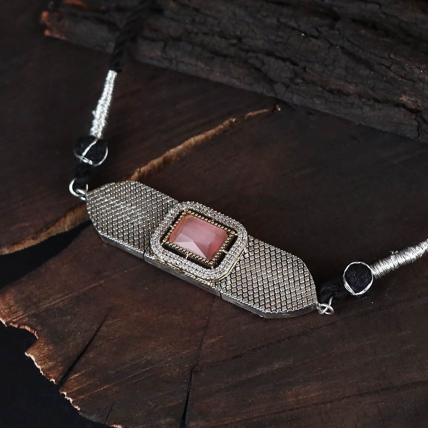 Saanjh Saaj Classic German Silver Necklace Set