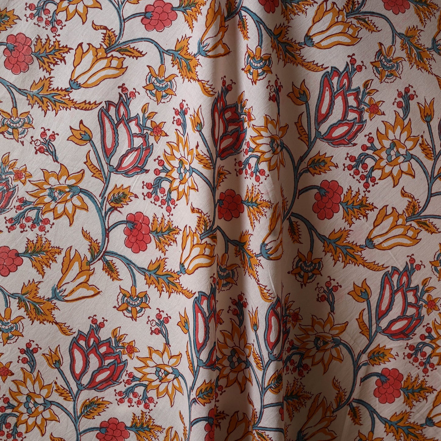 White - sanganeri cotton fabric 14 - handcrafted