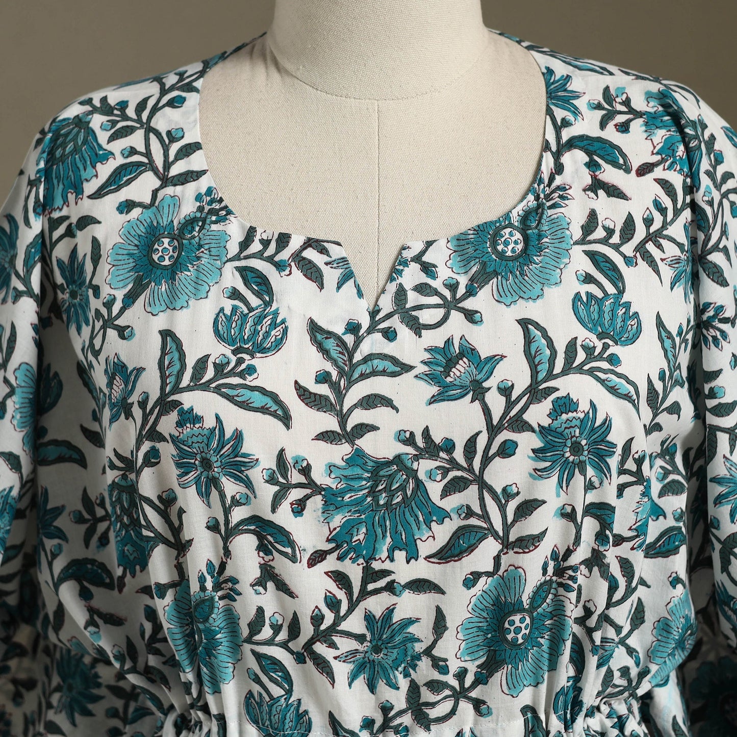 Sanganeri Block Print Cotton Kaftan (Short)