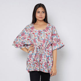 Sanganeri Block Print Cotton Kaftan (Short)
