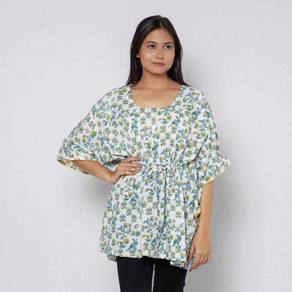 Sanganeri Block Print Cotton Kaftan (Short) 