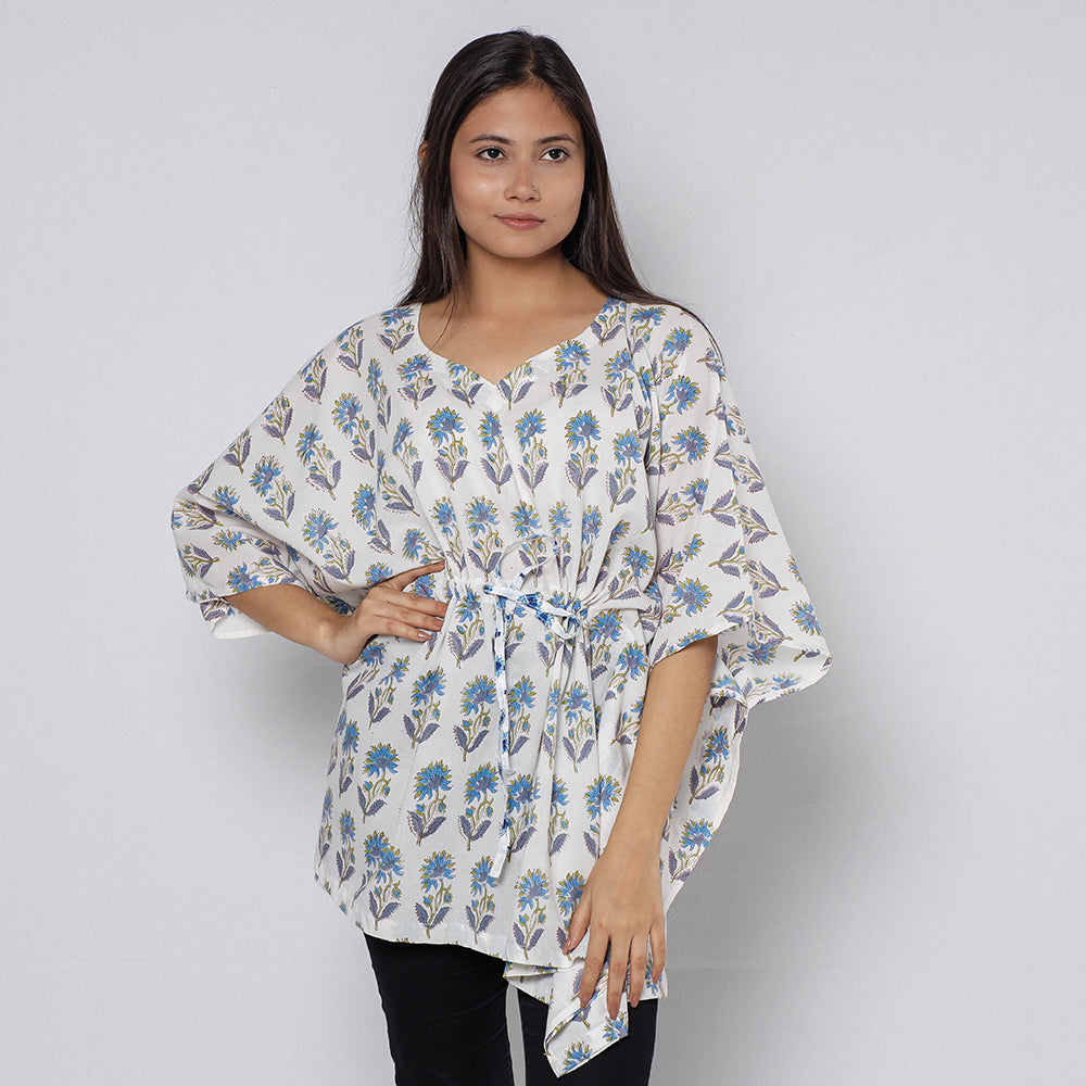 Sanganeri Block Print Cotton Kaftan (Short)