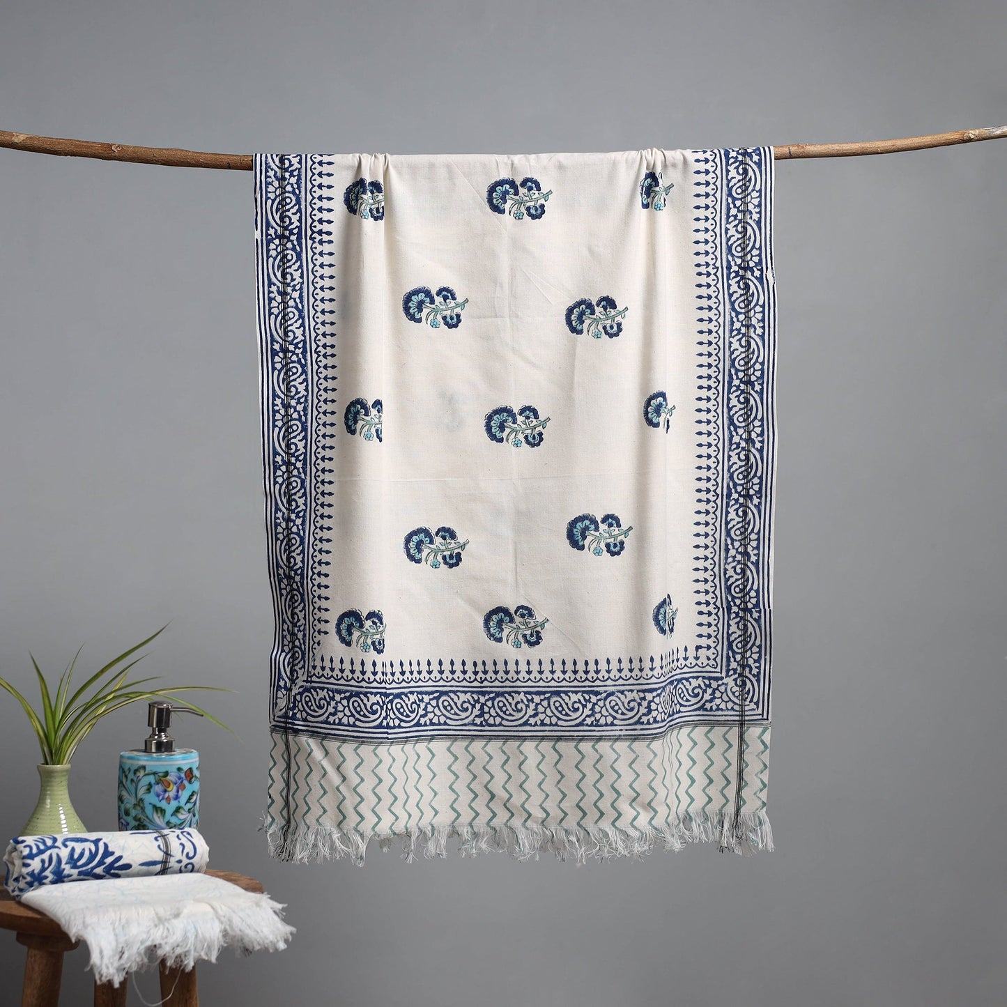 Sanganeri handloom towel 03 - handcrafted