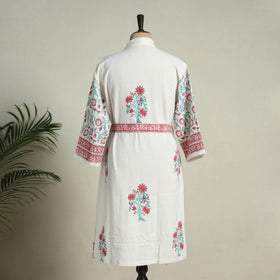 Buy Sanganeri Block Print Waffle Weave Handwoven Bath Robe