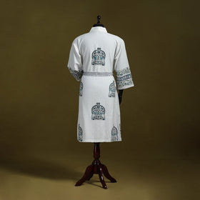 Sanganeri waffle weave handwoven bath robe 07 - handcrafted