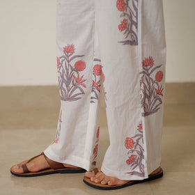 White - sanganeri printed cotton co-ord set 22 - handcrafted