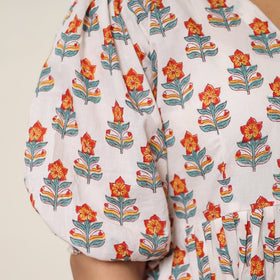 White - sanganeri block printed cotton co-ord set 29