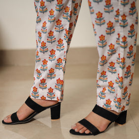 White - sanganeri block printed cotton co-ord set 29