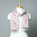  Sanganeri Block Printed Cotton Stole with Tassels 88 